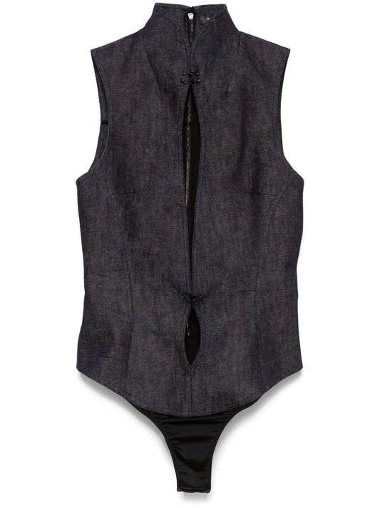 Cut-Out Denim Playsuit