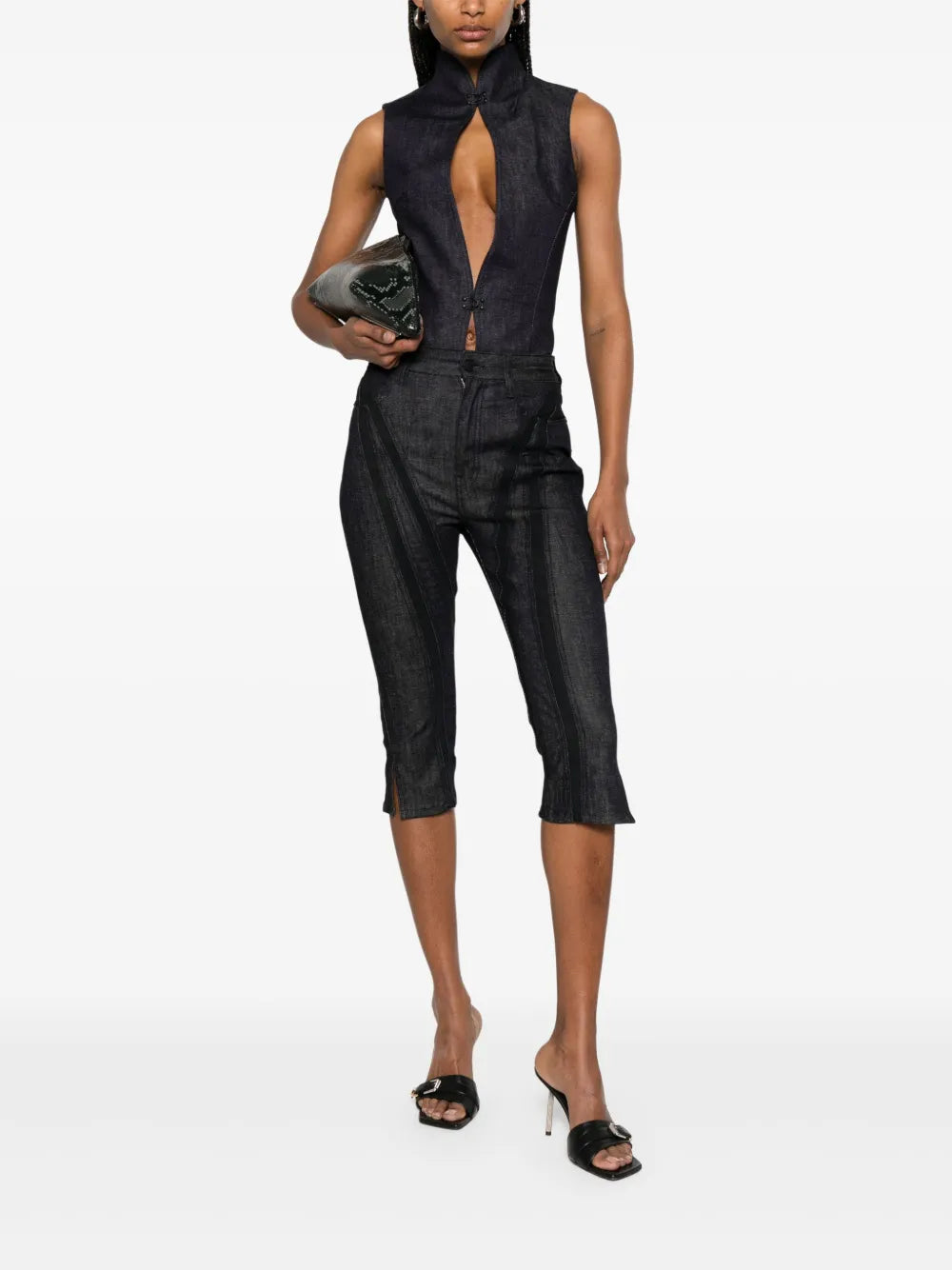 Cut-Out Denim Playsuit