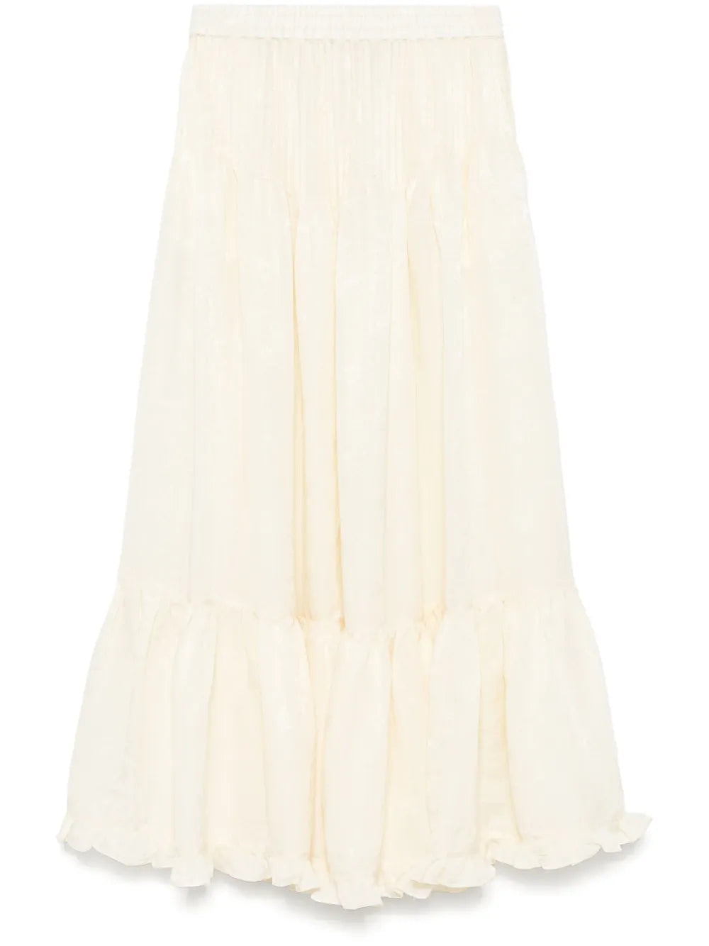 Ruffled-Hem Maxi Skirt