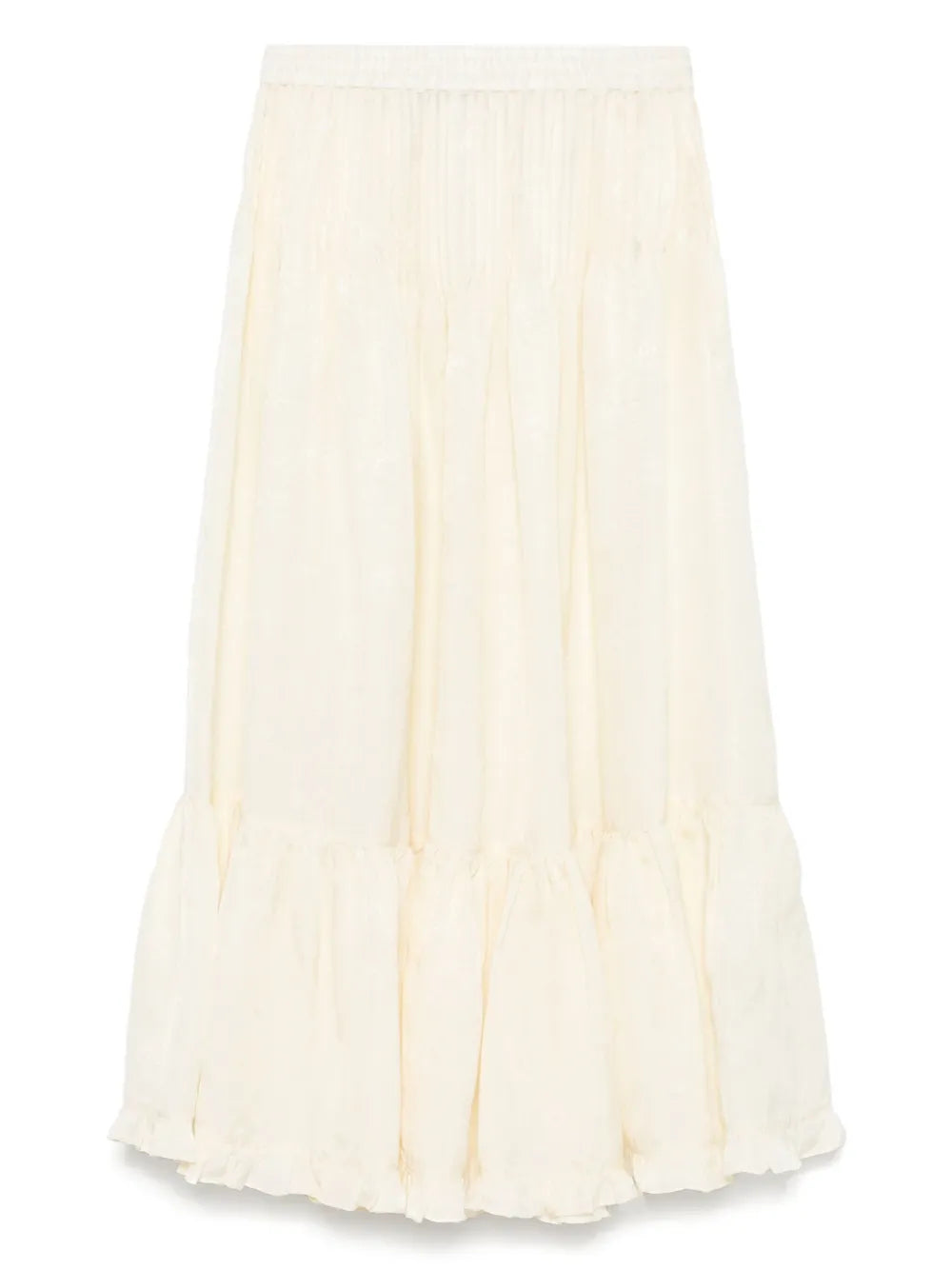 Ruffled-Hem Maxi Skirt