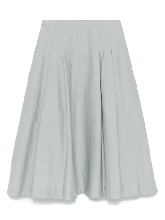 Pleat-Detail Midi Skirt