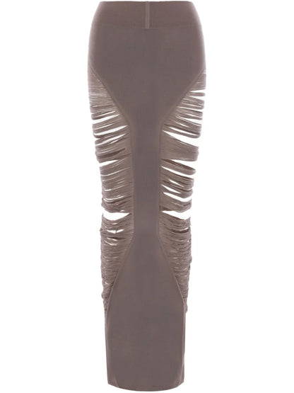 Pillar Fringed Midi Skirt