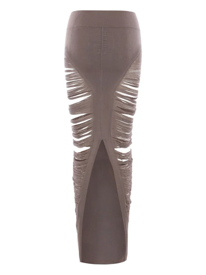 Pillar Fringed Midi Skirt