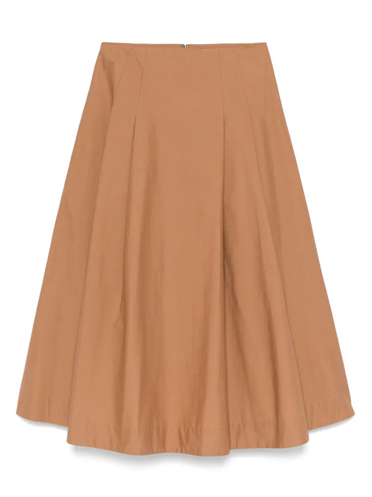 Pleat-Detail Midi Skirt