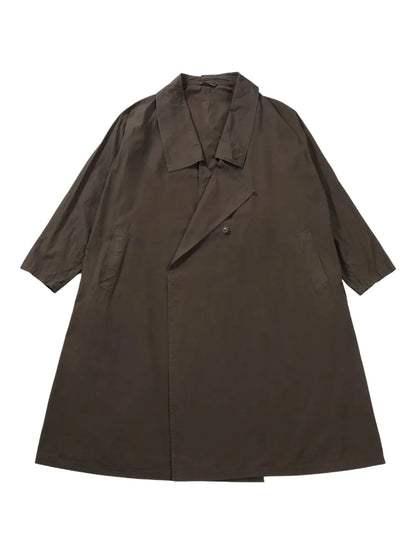 Draped-Detail Trench Coat