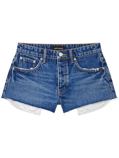 Rhinestone-Embellished Denim Shorts