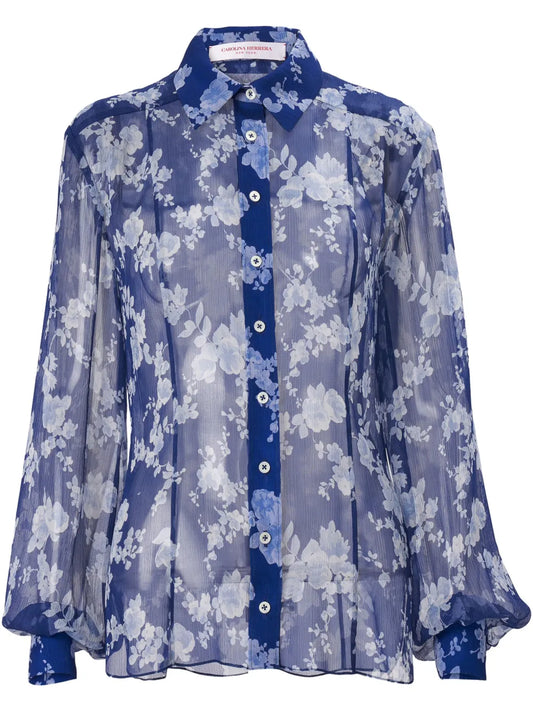 Floral-Print Blouse