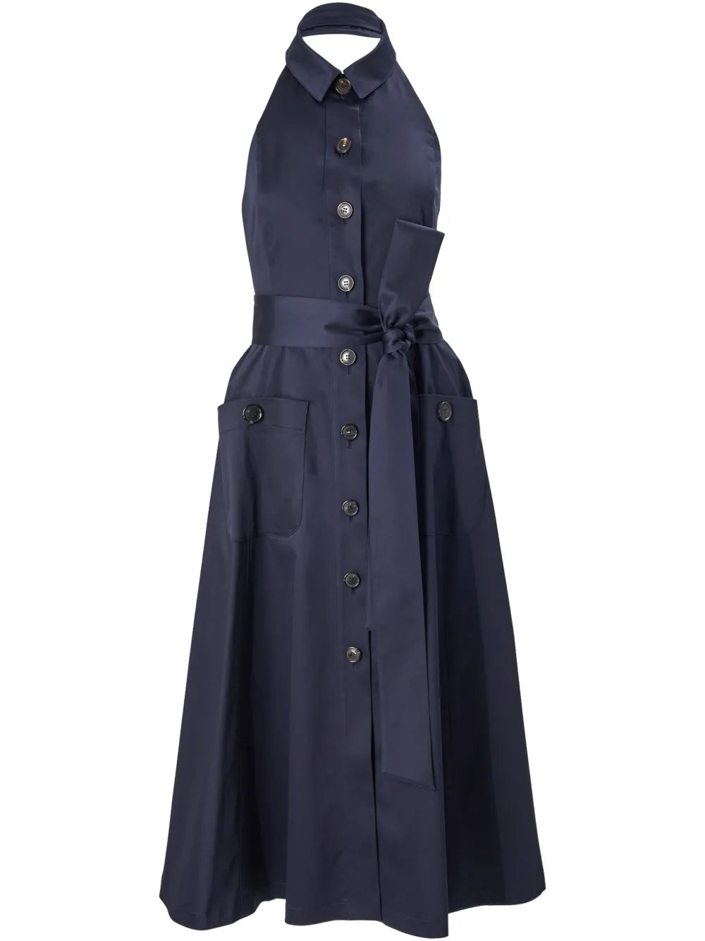 Buttoned Halterneck Dress