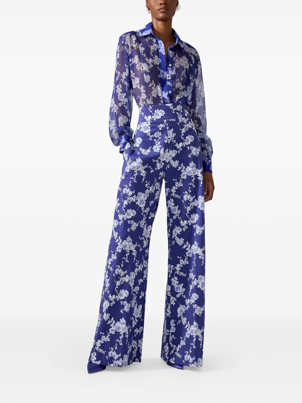 Floral-Print Wide-Leg Trousers