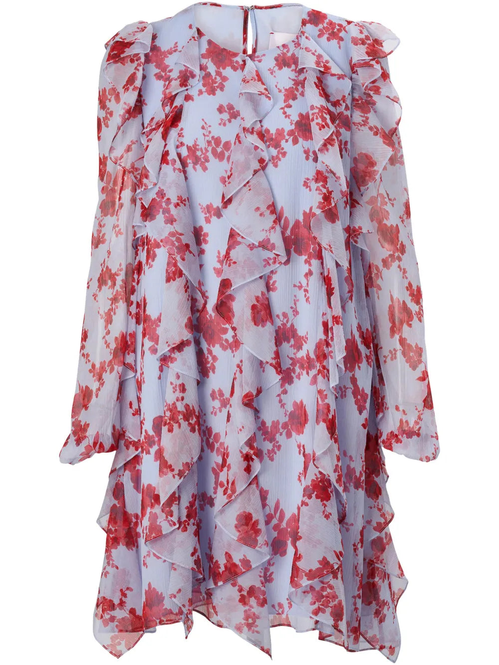 Floral-Print Chiffon Dress