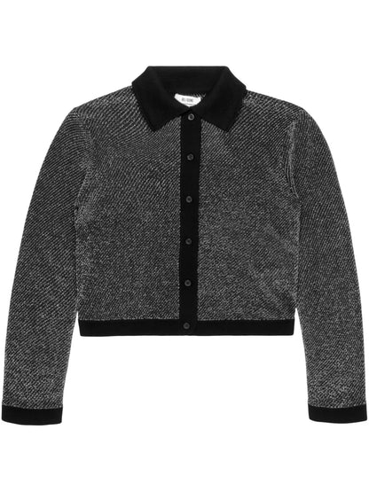 Lurex Polo Cardigan