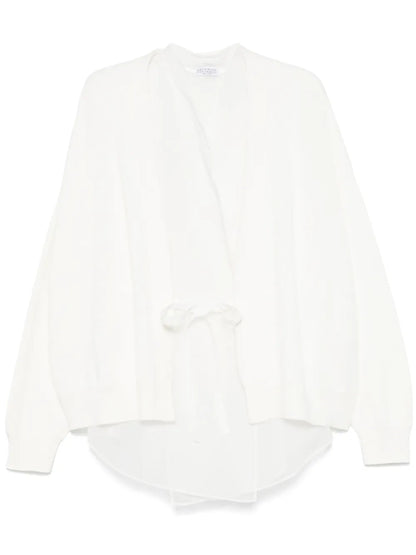 Monili-Detail Layered Cardigan