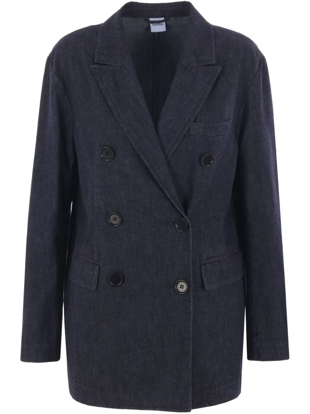 Double-Breasted Denim Blazer