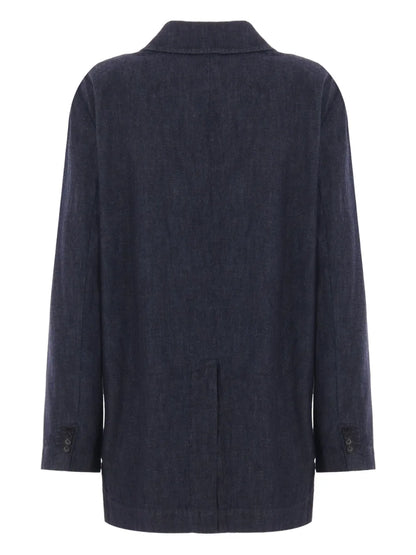 Double-Breasted Denim Blazer