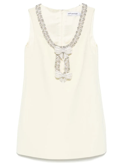 Crepe Bow-Detail Mini Dress