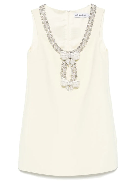 Crepe Bow-Detail Mini Dress
