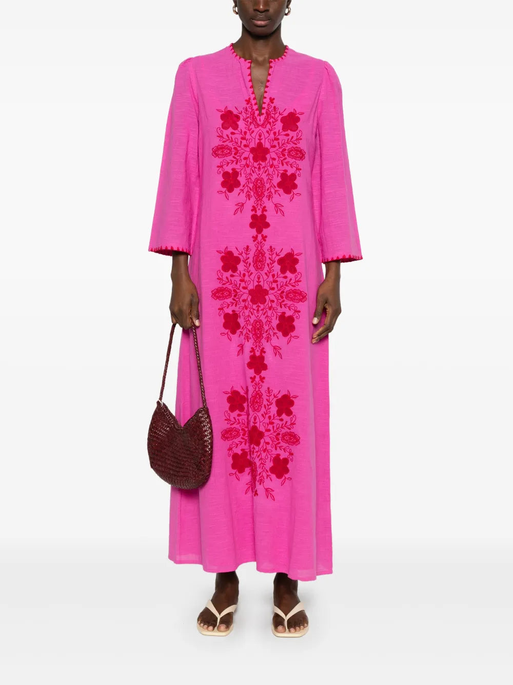 Vahani-Embroidered Midi Dress