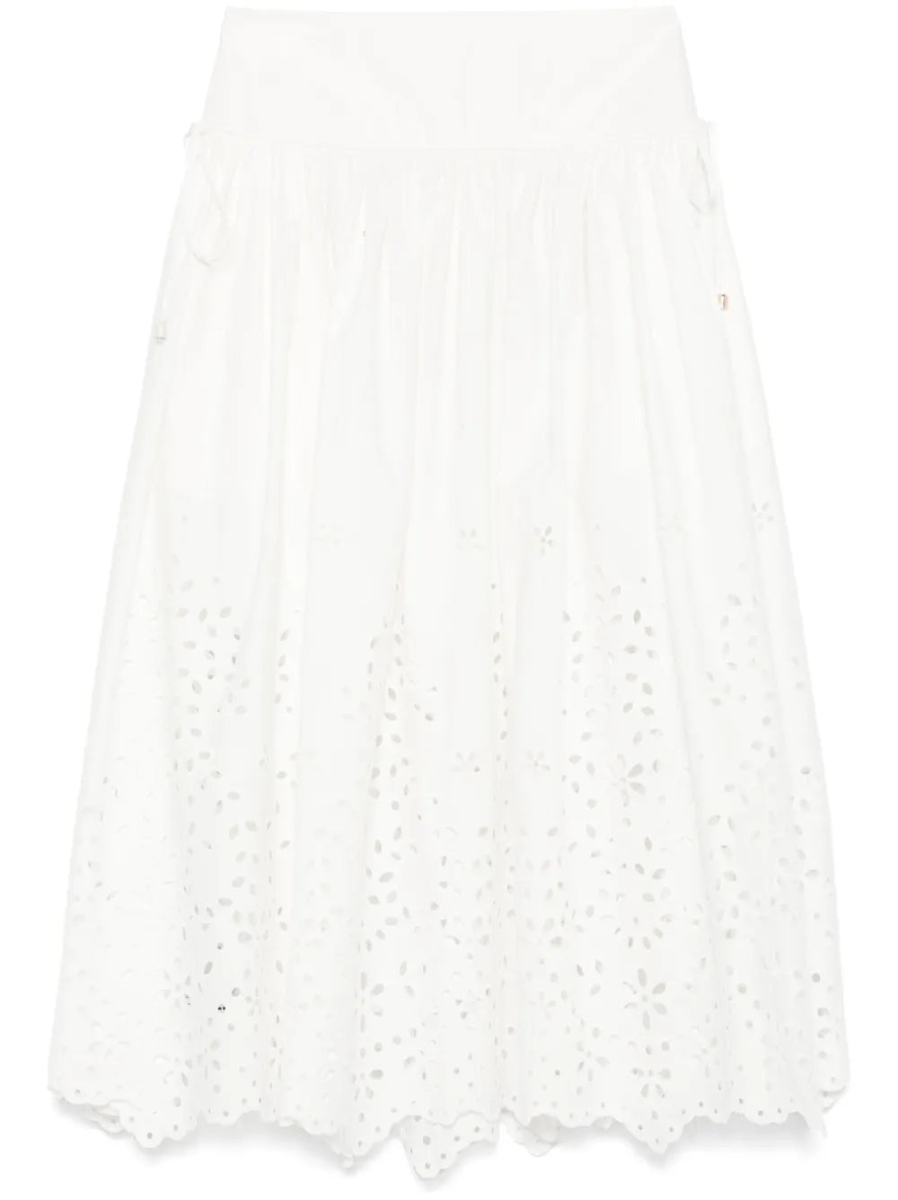 Cotton Embroidered Midi Skirt