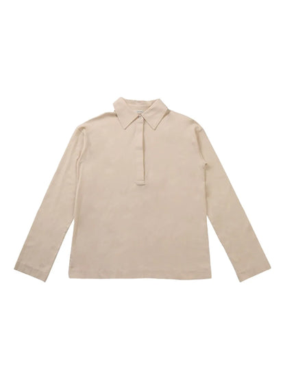 Half-Front Buttoned Polo Top