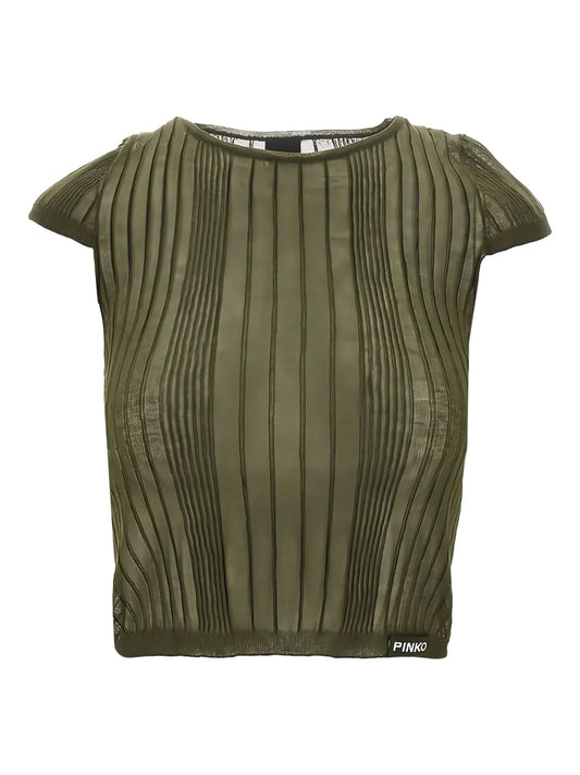 Pleated Short-Sleeve Top