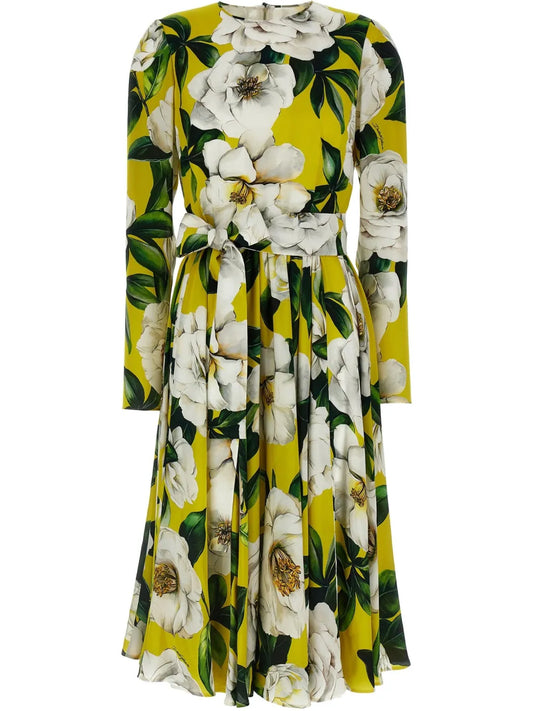 Floral-Print Belted Dress