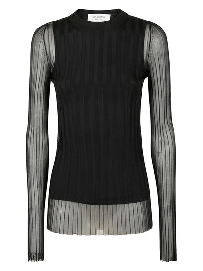 Pleated Long-Sleeve Top
