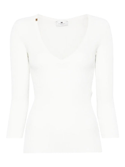 V-Neck Ribbed Top