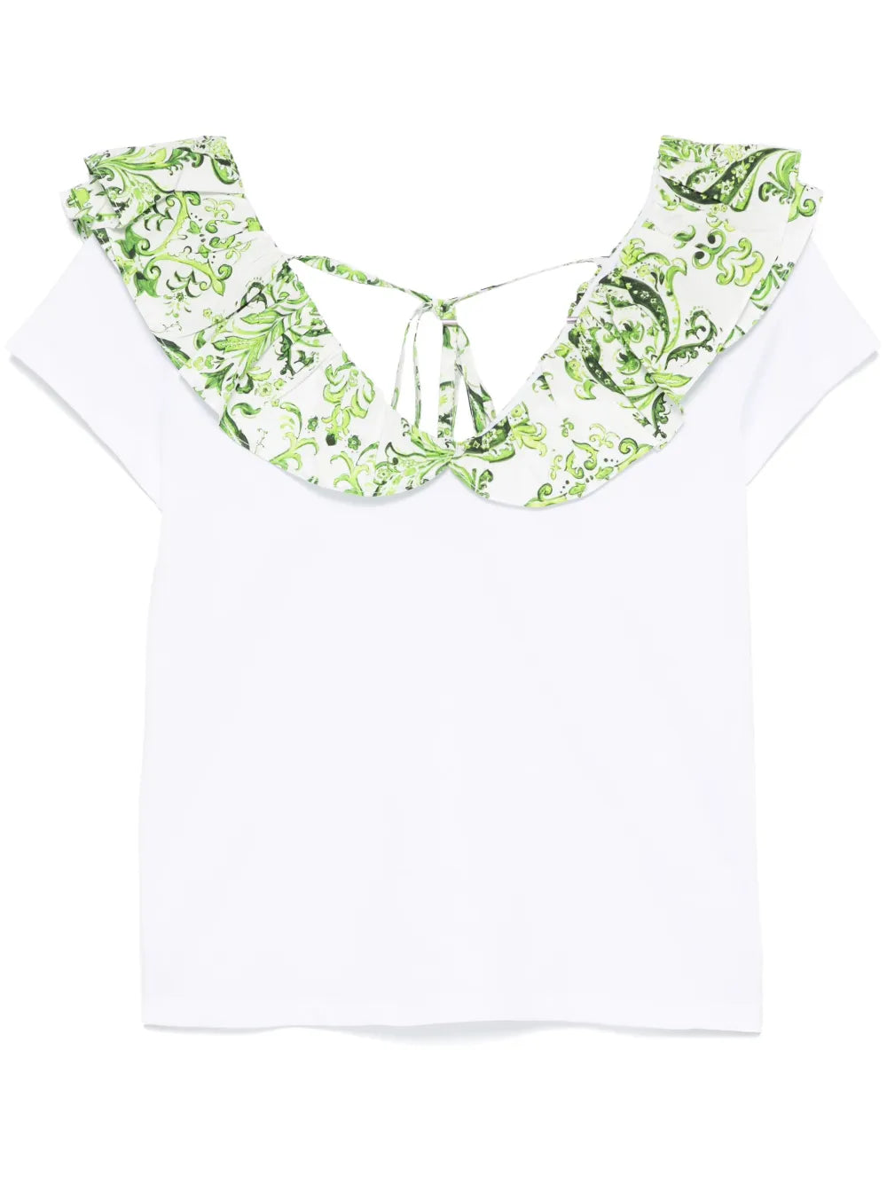 Printed-Ruching T-Shirt