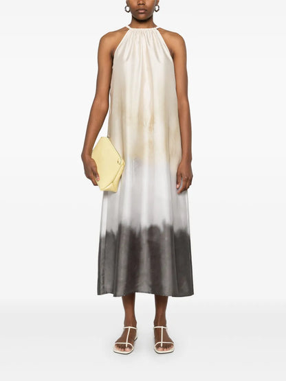 Degradé-Print Twill Maxi Dress