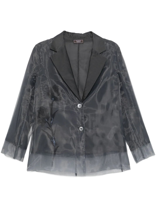 Organza Single-Breasted Blazer