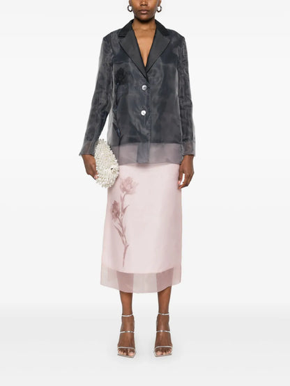 Organza Single-Breasted Blazer