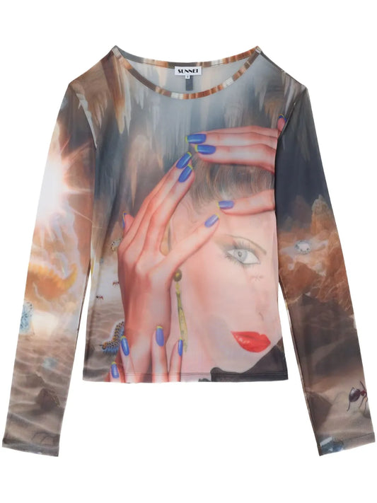 Pascale-Print Top