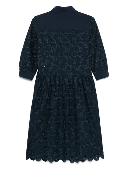 Embroidered-Detail Midi Dress