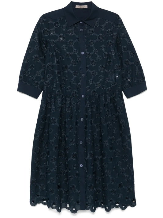 Embroidered-Detail Midi Dress