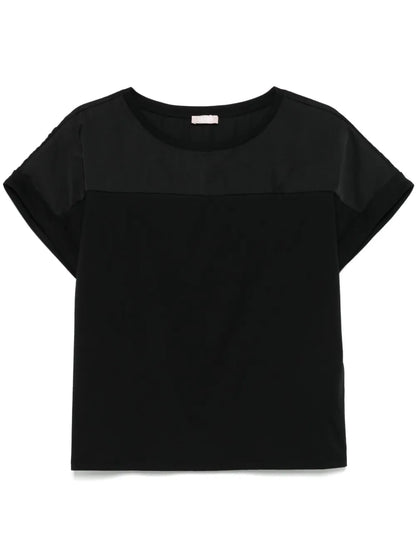 Satin-Panel T-Shirt