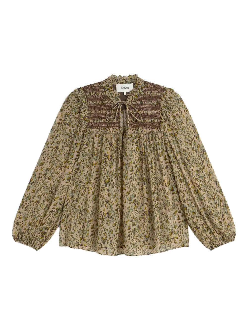 Floral-Print Smock Blouse