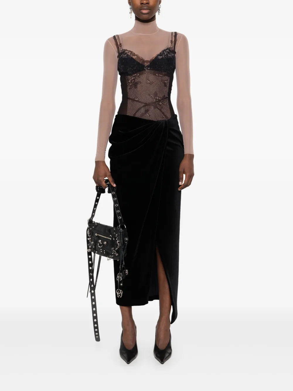 Velvet Midi Skirt