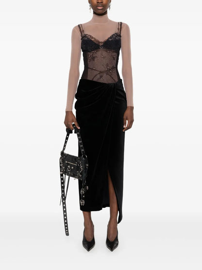 Velvet Midi Skirt