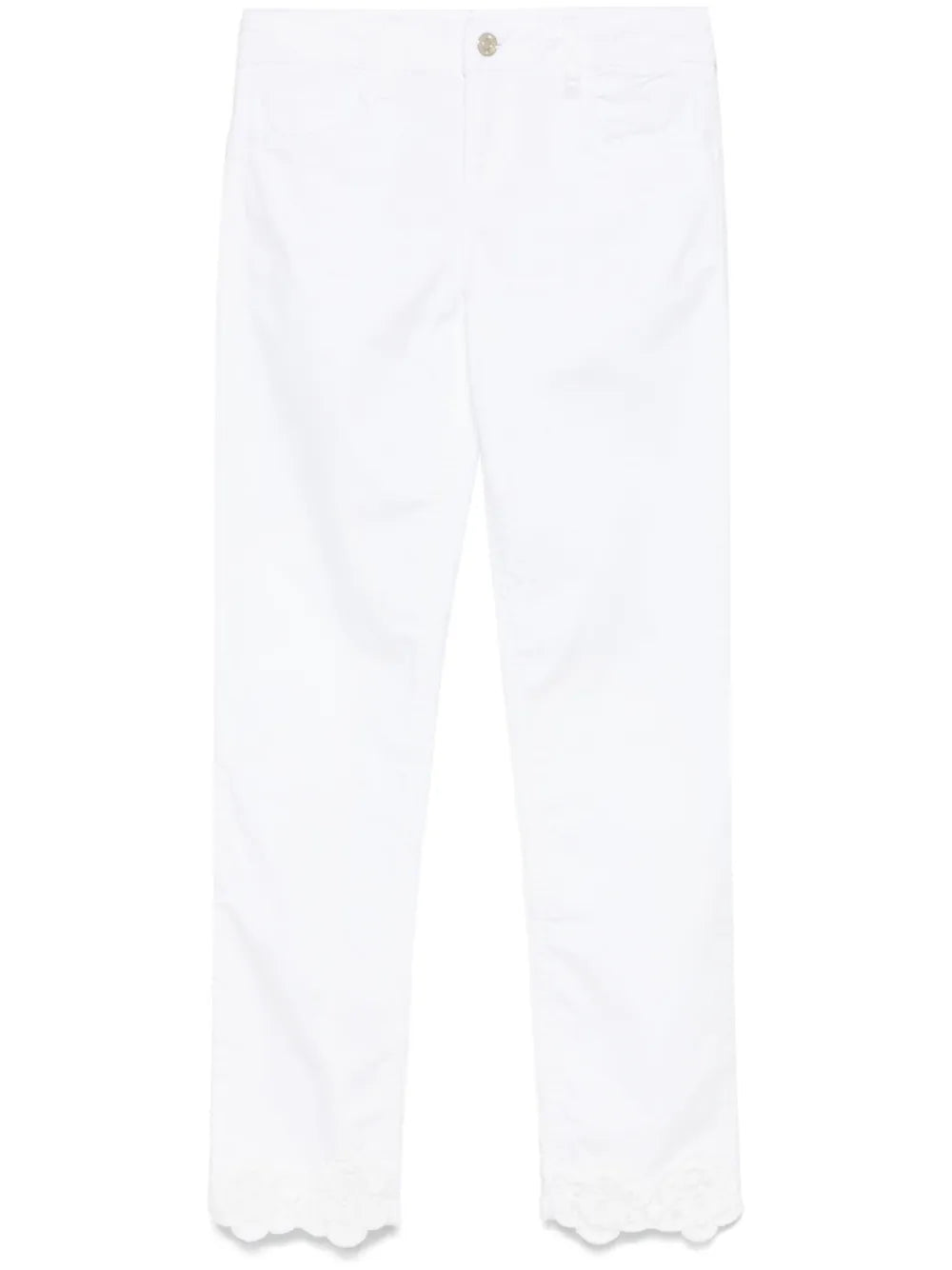 Floral-Embroidered Jeans