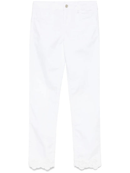 Floral-Embroidered Jeans