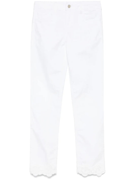 Floral-Embroidered Jeans
