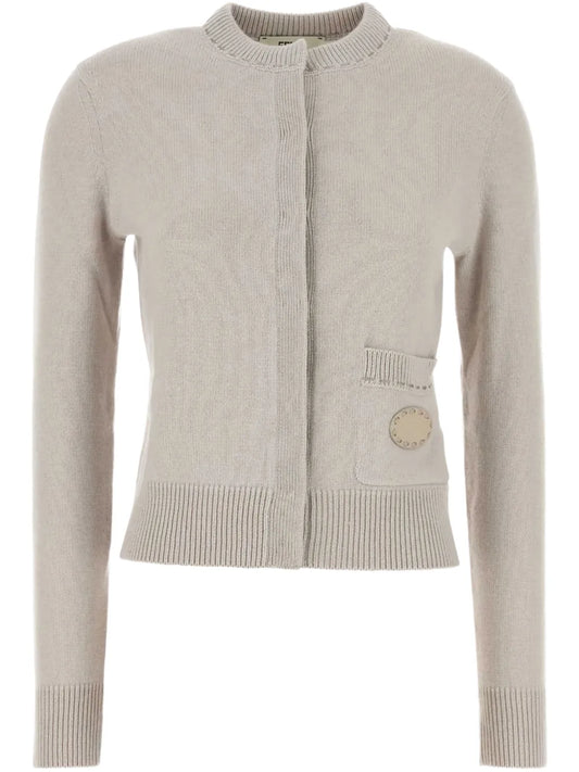 Knitted Front-Pocket Cardigan