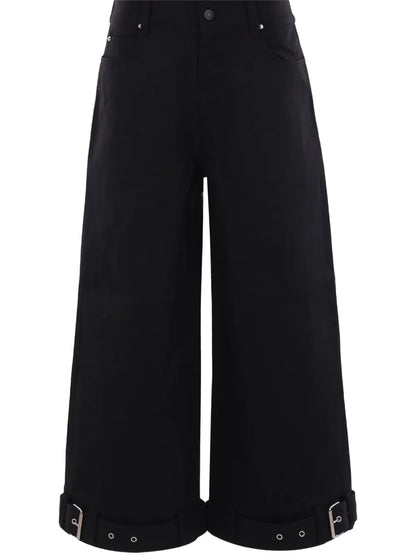 Belted Cropped Jeans