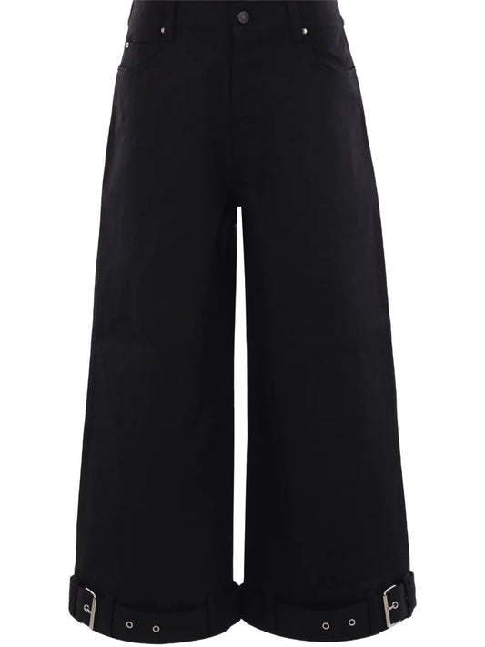 Belted Cropped Jeans
