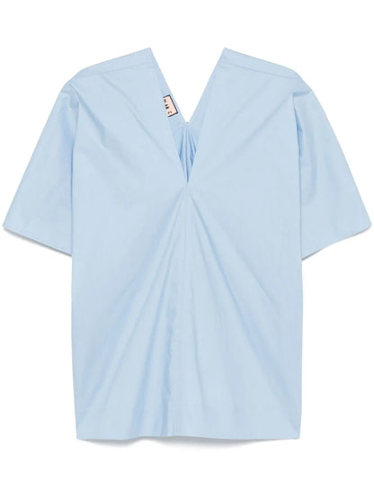Cotton V-Neck Blouse