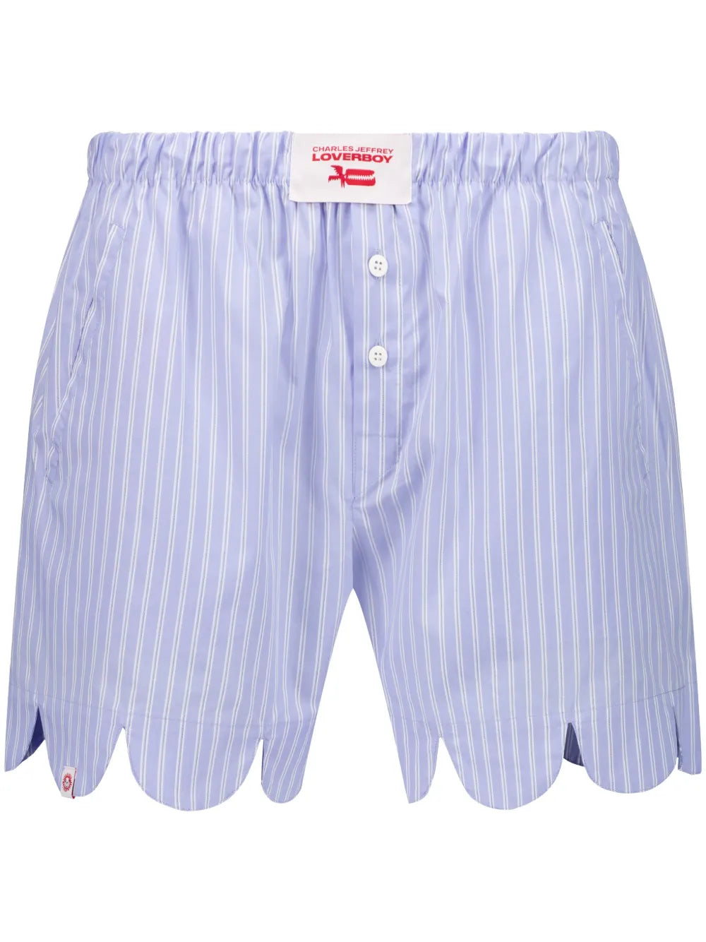 Striped Scalloped Boxer Shorts