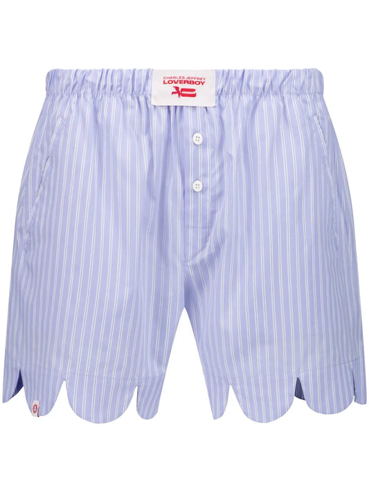 Striped Scalloped Boxer Shorts