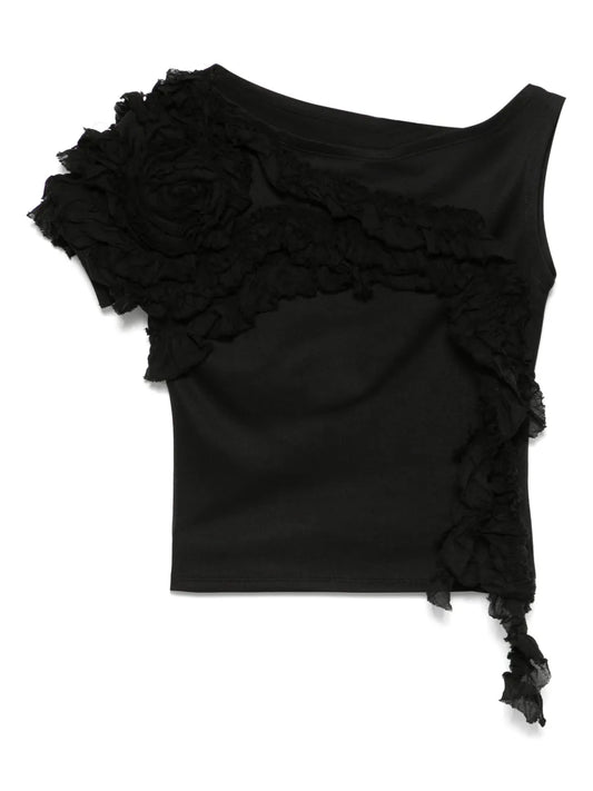 Floral-Appliqué Top