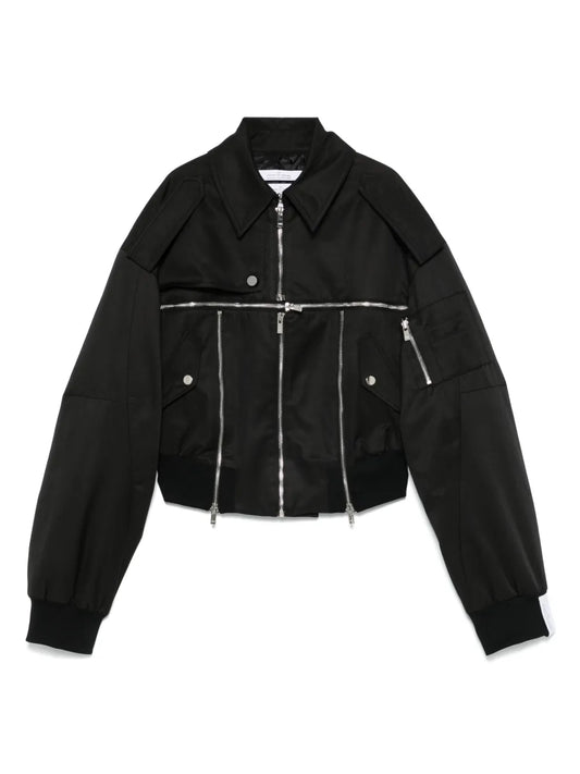 Zip-Detailed Bomber Jacket