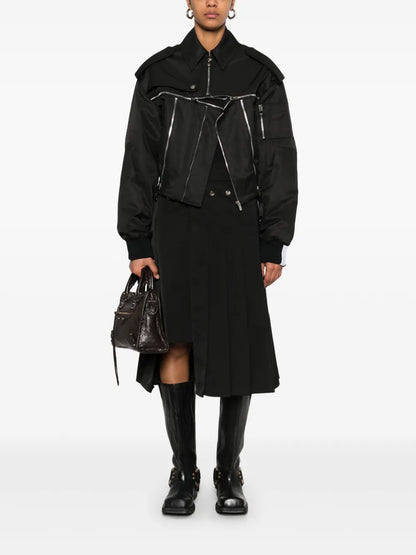 Zip-Detailed Bomber Jacket